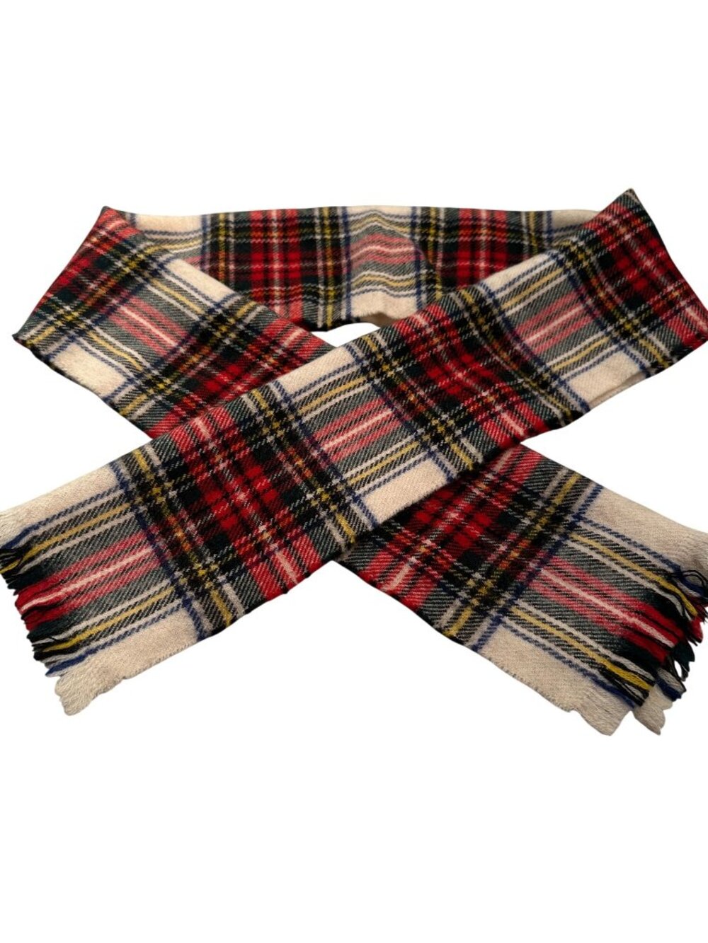Murray Brothers Lambswool Tartan Scarf Red Plaid Woven Scotland Clan Vintage